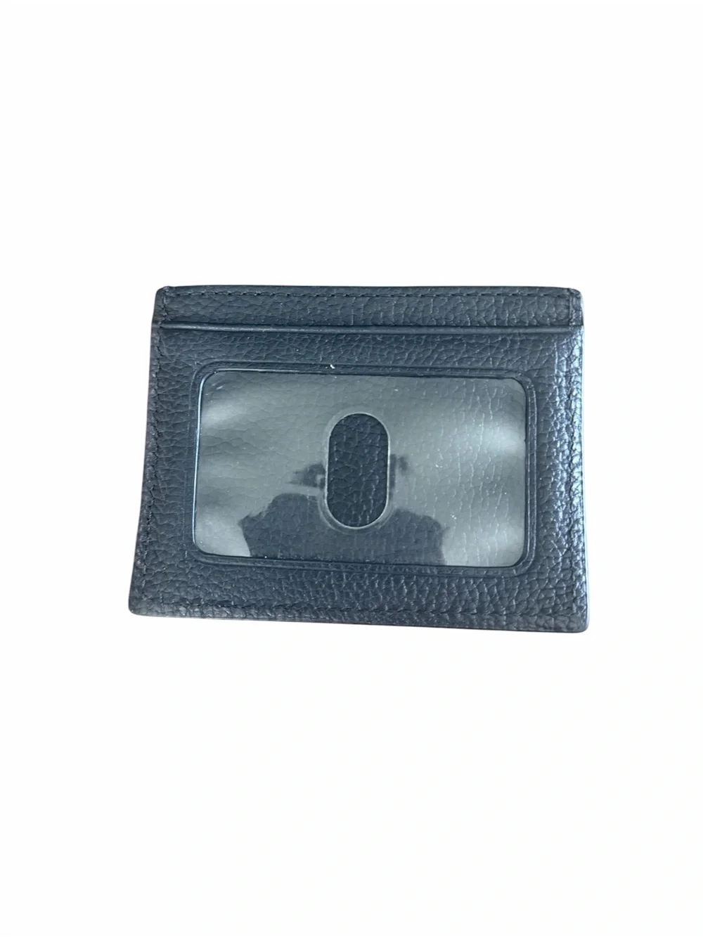 Dooney & Bourke Black Pebbled Leather Card Holder with Gold Logo